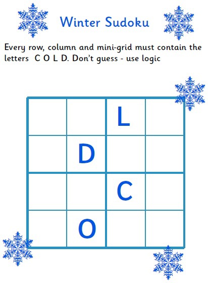 Winter Sudoku Istituto Caterina Cittadini Calolzio